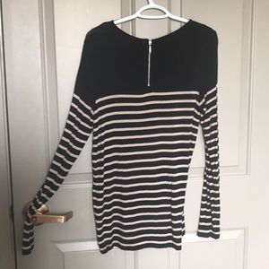 Black and crème blouse